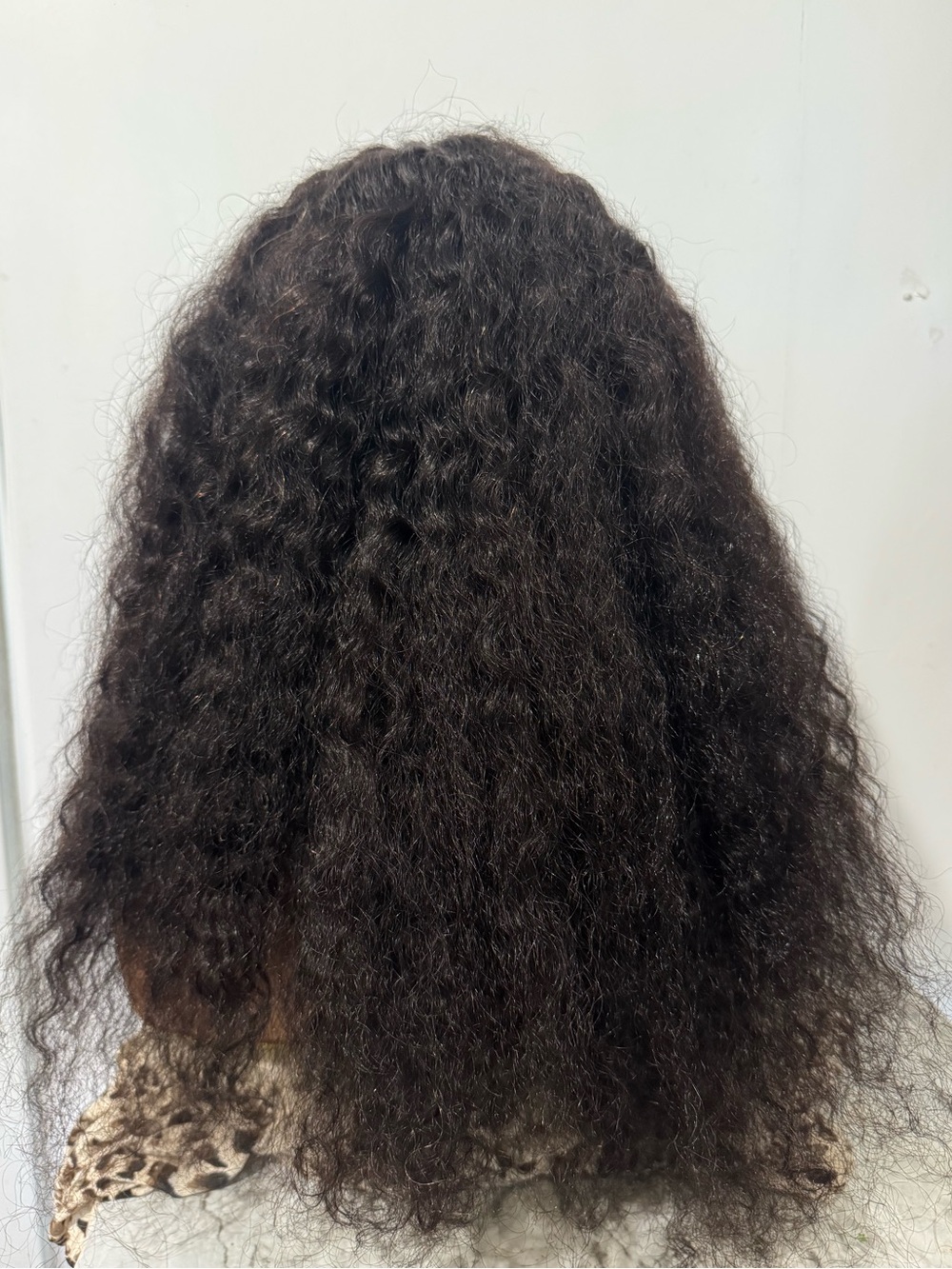 Human hair Black Curly Hair long Wig - Lace front - Picture 7 of 7